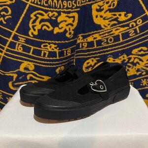 Vans Black Mary Jane Shoes w/ Heart Buckle